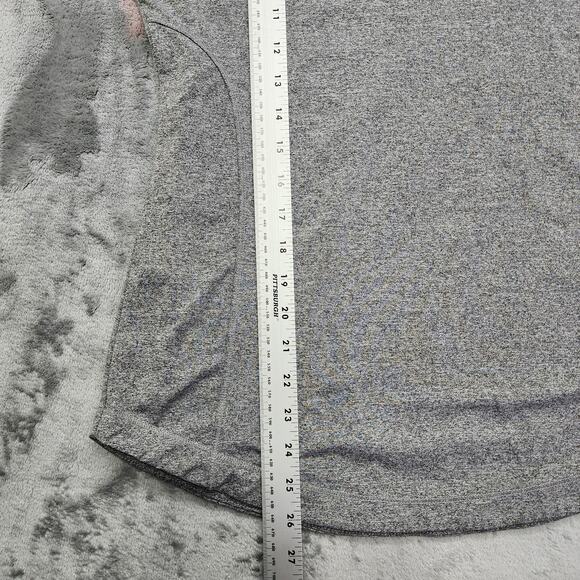 Old Navy Active Top Women M Heathered Gray Popover Thumbholes Workout Athleisure - Picture 11 of 12